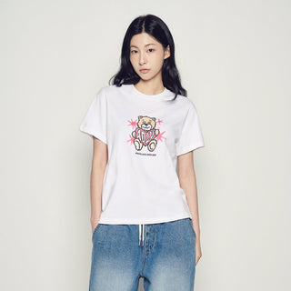 WOMAN AC BEAR HEART SHORT SLEEVE T-SHIRT WHITE