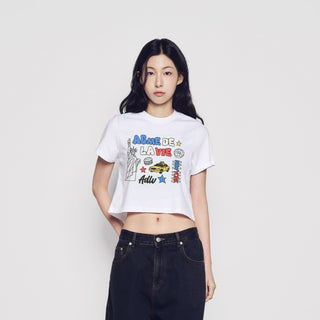 WOMAN NY IMAGE CROP SHORT SLEEVE T-SHIRT WHITE