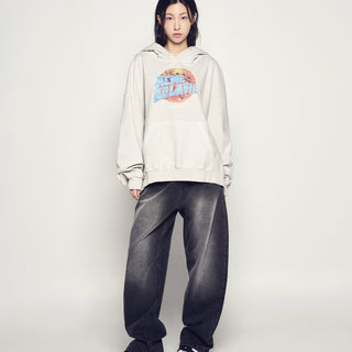 BASKET BALL PIGMENT WIDE HOODIE LIGHT GRAY