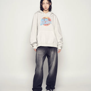 BASKET BALL PIGMENT WIDE HOODIE LIGHT GRAY