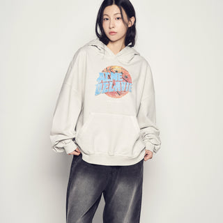 BASKET BALL PIGMENT WIDE HOODIE LIGHT GRAY