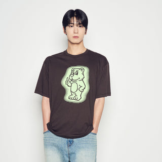 AC BEAR NEON SHORT SLEEVE T-SHIRT DARK BROWN
