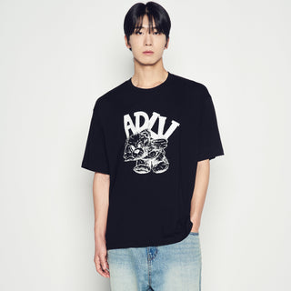 ADLV PIGGYBACK SHORT SLEEVE T-SHIRT BLACK