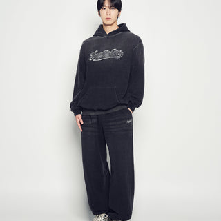 DENIM EFFECT ZURRY LONG PANTS BLACK