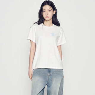 WOMAN CLASSIC LOGO SHORT SLEEVE T-SHIRT CREAM