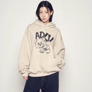 ADLV PIGGYBACK HOODIE ESSENTIAL BEIGE