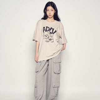 ADLV PIGGYBACK SHORT SLEEVE T-SHIRT ESSENTIAL BEIGE