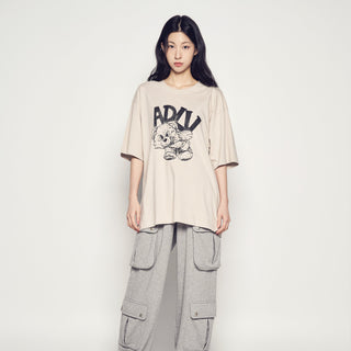 ADLV PIGGYBACK SHORT SLEEVE T-SHIRT ESSENTIAL BEIGE