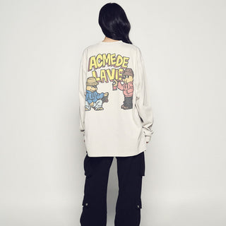 AC BEAR GRAFFITI LONG SLEEVE LIGHT GRAY