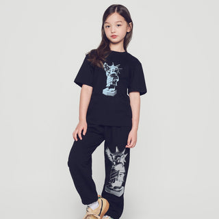 KIDS AC BEAR STATUE OF LIBERTY SHORT SLEEVE T-SHIRT BLACK