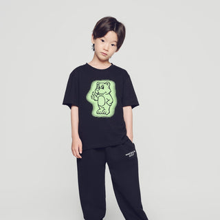 KIDS AC BEAR NEON SHORT SLEEVE T-SHIRT BLACK