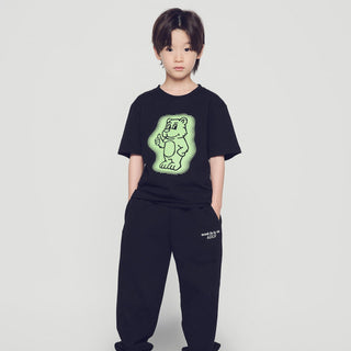 KIDS AC BEAR NEON SHORT SLEEVE T-SHIRT BLACK