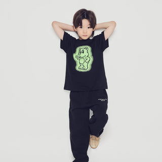 KIDS AC BEAR NEON SHORT SLEEVE T-SHIRT BLACK