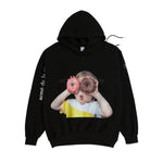 Load image into Gallery viewer, ADLV BABY FACE HOODIE BLACK DONUT1 R
