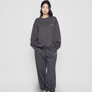 BASIC LOGO NAPPING SWEATSHIRT CHARCOAL