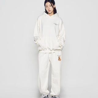AC BEAR BASIC LOGO HOODIE CREAM
