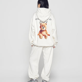 AC BEAR BASIC LOGO HOODIE CREAM
