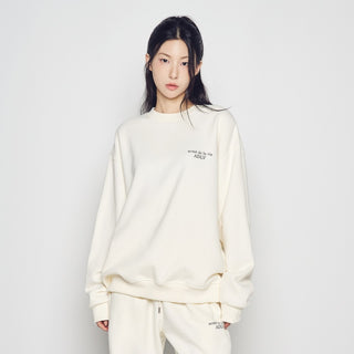 BASIC LOGO NAPPING SWEATSHIRT CREAM