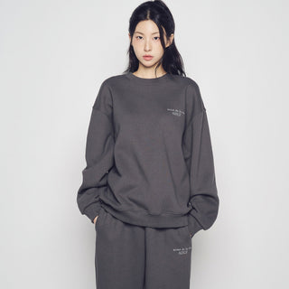 BASIC LOGO NAPPING SWEATSHIRT CHARCOAL