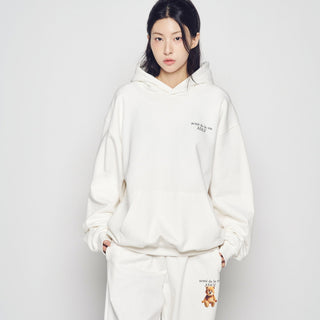 AC BEAR BASIC LOGO HOODIE CREAM