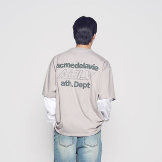 DOUBLE LAYER ADLV LONG SLEEVE T-SHIRT LIGHT GRAY