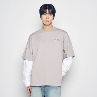 DOUBLE LAYER ADLV LONG SLEEVE T-SHIRT LIGHT GRAY