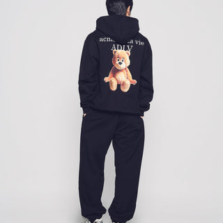 AC BEAR BASIC LOGO HOODIE BLACK