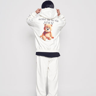 AC BEAR BASIC LOGO HOODIE ZIP UP CREAM