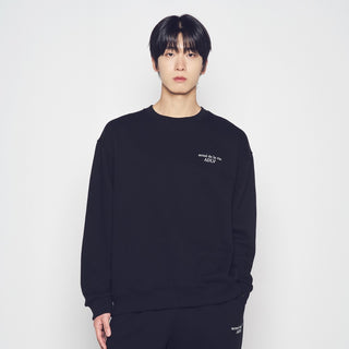 BASIC LOGO NAPPING SWEATSHIRT BLACK