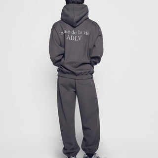 BASIC LOGO NAPPING HOODIE CHARCOAL
