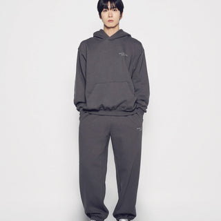 BASIC LOGO NAPPING HOODIE CHARCOAL