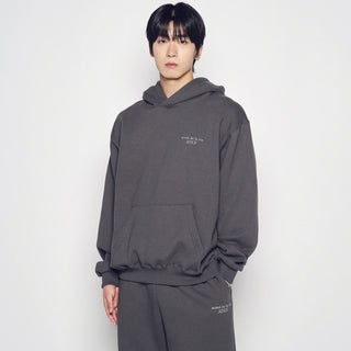 BASIC LOGO NAPPING HOODIE CHARCOAL