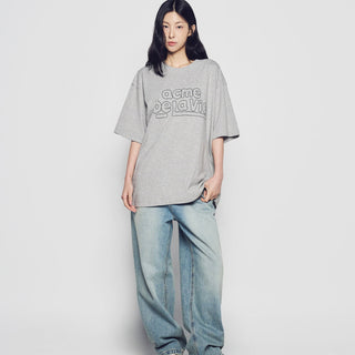 SIMPLE BORDER LINE SHORT SLEEVE T-SHIRT MELANGE