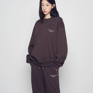 BASIC LOGO NAPPING ZURRY PANTS DARK BROWN