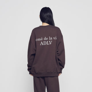BASIC LOGO NAPPING SWEATSHIRT DARK BROWN