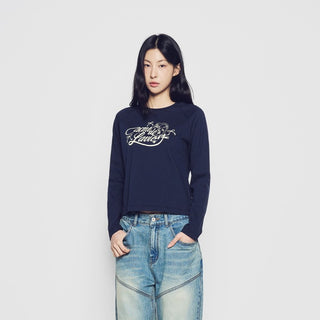 WOMAN MIRROR AC BEAR LONG SLEEVE T-SHIRT DARK NAVY