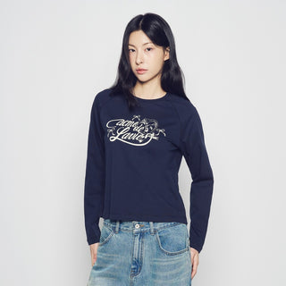 WOMAN MIRROR AC BEAR LONG SLEEVE T-SHIRT DARK NAVY