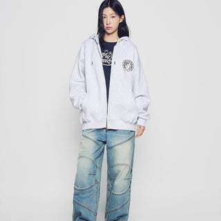 WALKING AC BEAR NAPPING HOODIE ZIP UP MELANGE