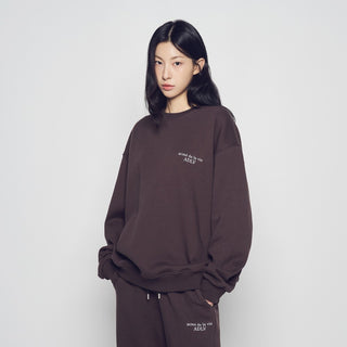 BASIC LOGO NAPPING SWEATSHIRT DARK BROWN