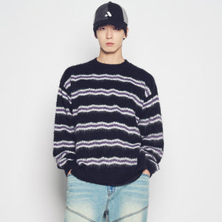 WOOL BLEND MULTI COLOR SCHEME BALL CAP BLACK