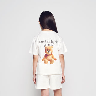 KIDS AC BEAR BASIC LOGO SHORT SLEEVE T-SHIRT CREAM