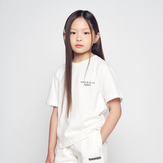 KIDS AC BEAR BASIC LOGO SHORT SLEEVE T-SHIRT CREAM