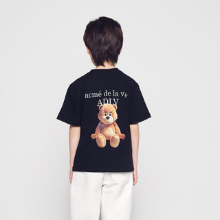 KIDS AC BEAR BASIC LOGO SHORT SLEEVE T-SHIRT BLACK
