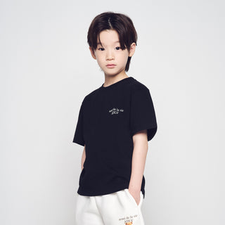 KIDS AC BEAR BASIC LOGO SHORT SLEEVE T-SHIRT BLACK
