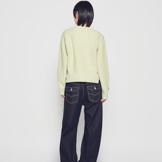 ROLL UP DENIM PANTS NAVY