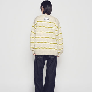 WAVE STRIPE MOHAIR KNIT IVORY