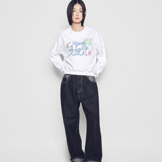 ROLL UP DENIM PANTS BLACK