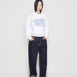 ROLL UP DENIM PANTS BLACK