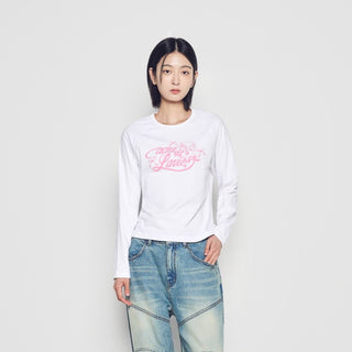 WOMAN MIRROR AC BEAR LONG SLEEVE T-SHIRT WHITE
