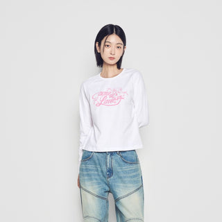 WOMAN MIRROR AC BEAR LONG SLEEVE T-SHIRT WHITE